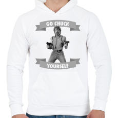 PRINTFASHION go chuck yourself - Férfi kapucnis pulóver - Fehér