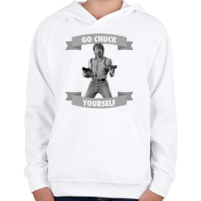 PRINTFASHION go chuck yourself - Gyerek kapucnis pulóver - Fehér gyerek pulóver, kardigán