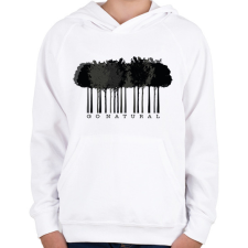 PRINTFASHION Go natural - vonalkód - Gyerek kapucnis pulóver - Fehér gyerek pulóver, kardigán