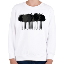 PRINTFASHION Go natural - vonalkód - Gyerek pulóver - Fehér gyerek pulóver, kardigán