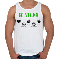 PRINTFASHION Go vegan - Férfi atléta - Fehér