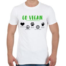 PRINTFASHION Go vegan - Férfi póló - Fehér