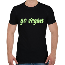 PRINTFASHION Go vegan - Férfi póló - Fekete férfi póló