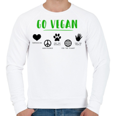 PRINTFASHION Go vegan - Férfi pulóver - Fehér