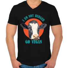 PRINTFASHION Go vegan - Férfi V-nyakú póló - Fekete