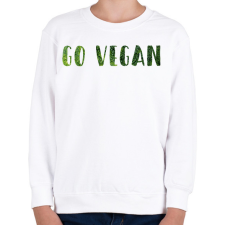 PRINTFASHION Go vegan - Gyerek pulóver - Fehér gyerek pulóver, kardigán