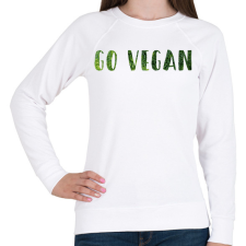 PRINTFASHION Go vegan - Női pulóver - Fehér női pulóver, kardigán