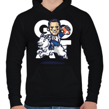 PRINTFASHION GOAT - Férfi kapucnis pulóver - Fekete férfi pulóver, kardigán