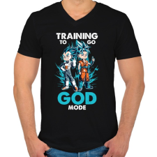 PRINTFASHION GOD MODE - Férfi V-nyakú póló - Fekete férfi póló