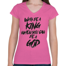 PRINTFASHION God - Női V-nyakú póló - Rózsaszín női póló