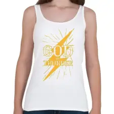 PRINTFASHION God of thunder - a mennydörgés istene - Női atléta - Fehér női trikó