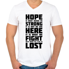 PRINTFASHION God of War idézet - Férfi V-nyakú póló - Fehér