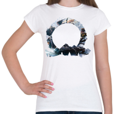 PRINTFASHION God of War - Ragnarok - Atreus, Kratos, Freya - Női póló - Fehér női póló