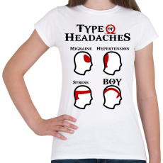 PRINTFASHION God of War - Types of Headaches - Női póló - Fehér