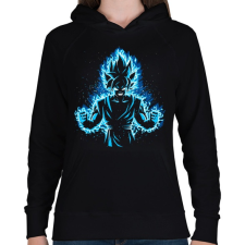 PRINTFASHION God Vegeta - Női kapucnis pulóver - Fekete női pulóver, kardigán