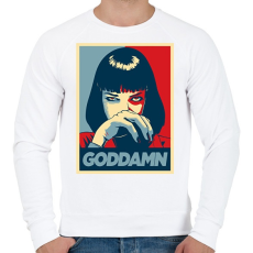 PRINTFASHION Goddamnn - Férfi pulóver - Fehér