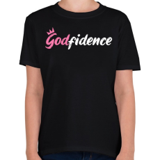 PRINTFASHION Godfidence - Gyerek póló - Fekete
