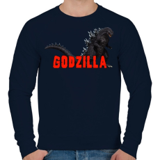 PRINTFASHION Godzilla - Férfi pulóver - Sötétkék