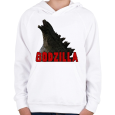 PRINTFASHION Godzilla - Gyerek kapucnis pulóver - Fehér