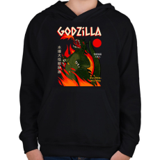 PRINTFASHION godzilla - Gyerek kapucnis pulóver - Fekete