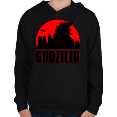 PRINTFASHION Godzilla  - Gyerek kapucnis pulóver - Fekete