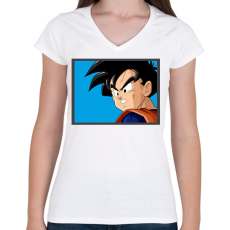 PRINTFASHION Gohan - Női V-nyakú póló - Fehér