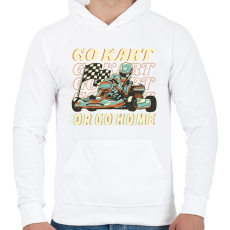 PRINTFASHION Gokart - Férfi kapucnis pulóver - Fehér