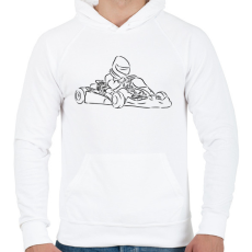 PRINTFASHION gokart - Férfi kapucnis pulóver - Fehér