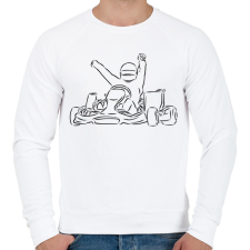 PRINTFASHION gokart - Férfi pulóver - Fehér férfi pulóver, kardigán