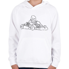 PRINTFASHION gokart - Gyerek kapucnis pulóver - Fehér gyerek pulóver, kardigán
