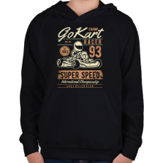 PRINTFASHION gokart - Gyerek kapucnis pulóver - Fekete