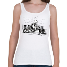 PRINTFASHION Gokart - Női atléta - Fehér női trikó