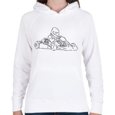 PRINTFASHION gokart - Női kapucnis pulóver - Fehér női pulóver, kardigán