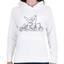 PRINTFASHION gokart - Női kapucnis pulóver - Fehér női pulóver, kardigán