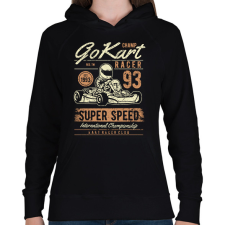 PRINTFASHION gokart - Női kapucnis pulóver - Fekete női pulóver, kardigán