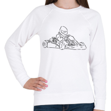 PRINTFASHION gokart - Női pulóver - Fehér női pulóver, kardigán