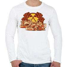 PRINTFASHION Gokartozás - Férfi hosszú ujjú póló - Fehér férfi póló