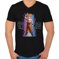 PRINTFASHION Goku - Férfi V-nyakú póló - Fekete férfi póló