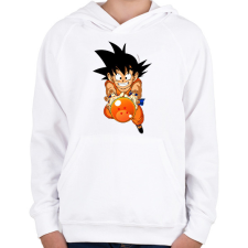 PRINTFASHION goku - Gyerek kapucnis pulóver - Fehér gyerek pulóver, kardigán