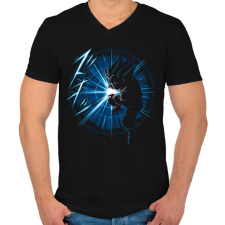 PRINTFASHION Goku kamehameha vol1 - Férfi V-nyakú póló - Fekete férfi póló