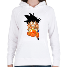 PRINTFASHION goku - Női kapucnis pulóver - Fehér női pulóver, kardigán