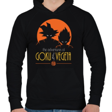 PRINTFASHION GOKU / VEGETA - Férfi kapucnis pulóver - Fekete férfi pulóver, kardigán