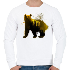 PRINTFASHION golden bear - Férfi pulóver - Fehér férfi pulóver, kardigán