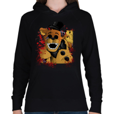 PRINTFASHION golden freddy - Női kapucnis pulóver - Fekete női pulóver, kardigán