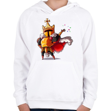 PRINTFASHION Golden Knight - Gyerek kapucnis pulóver - Fehér gyerek pulóver, kardigán