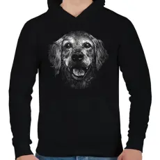 PRINTFASHION Golden retriever - Férfi kapucnis pulóver - Fekete