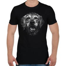 PRINTFASHION Golden-Retriever - Férfi póló - Fekete férfi póló