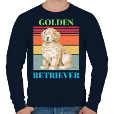 PRINTFASHION Golden Retriever - Férfi pulóver - Sötétkék