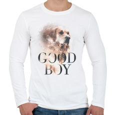 PRINTFASHION Golden Retriever - Good Boy - Férfi hosszú ujjú póló - Fehér