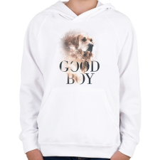 PRINTFASHION Golden Retriever - Good Boy - Gyerek kapucnis pulóver - Fehér gyerek pulóver, kardigán